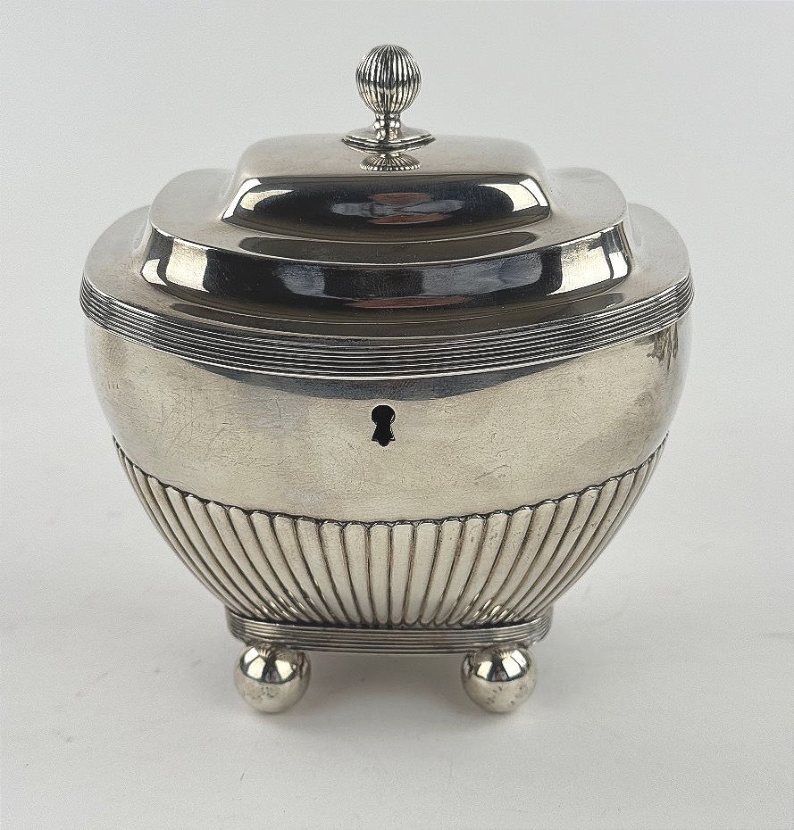 Boîte à thé en argent hollandaise, Amsterdam, vers 1817 par Homan Albertus