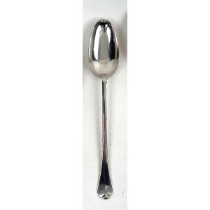 Exceptional Solid Silver Stew Spoon, Liège 1728 Dieudonné Crasset