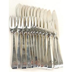 Philippe Wolfers  Model Gioconda Fish Cutlery Set
