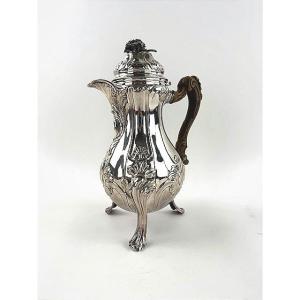 Cafetière en argent massif au poinçons de la ville de MONS 1777 