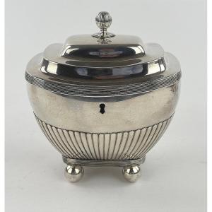Dutch Silver Tea Caddy, Amsterdam, Ca. 1817, By Homan Albertus