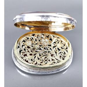 Solid Silver And Agate Vinaigrette, 1845, By Silversmith Nathaniel Mills—birmingham