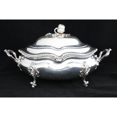 London -1841, Victorian Silver Soup Tureen In A Regency Style