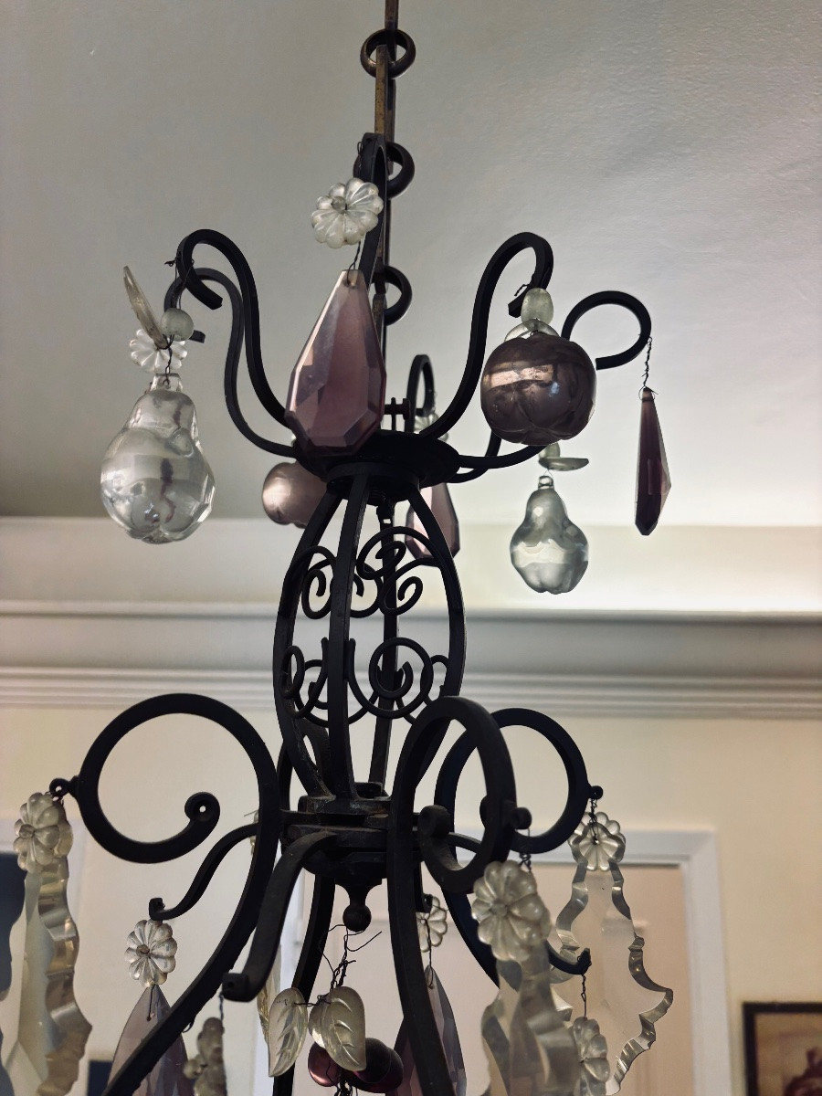 Antique 19th Century Crystal Chandelier With 8 Lights -photo-5