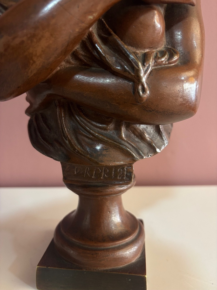 Sculpture en bronze 19e signé HOUDON -photo-3