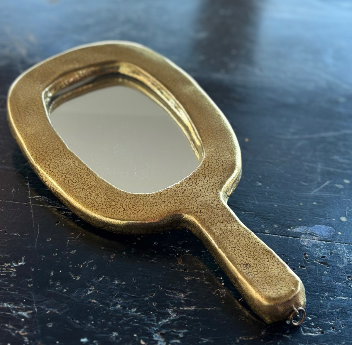 Mithe espelt miroir doré céramique 1960