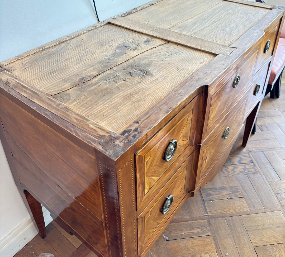 Commode époque  Louis 16 transition 18 e -photo-3