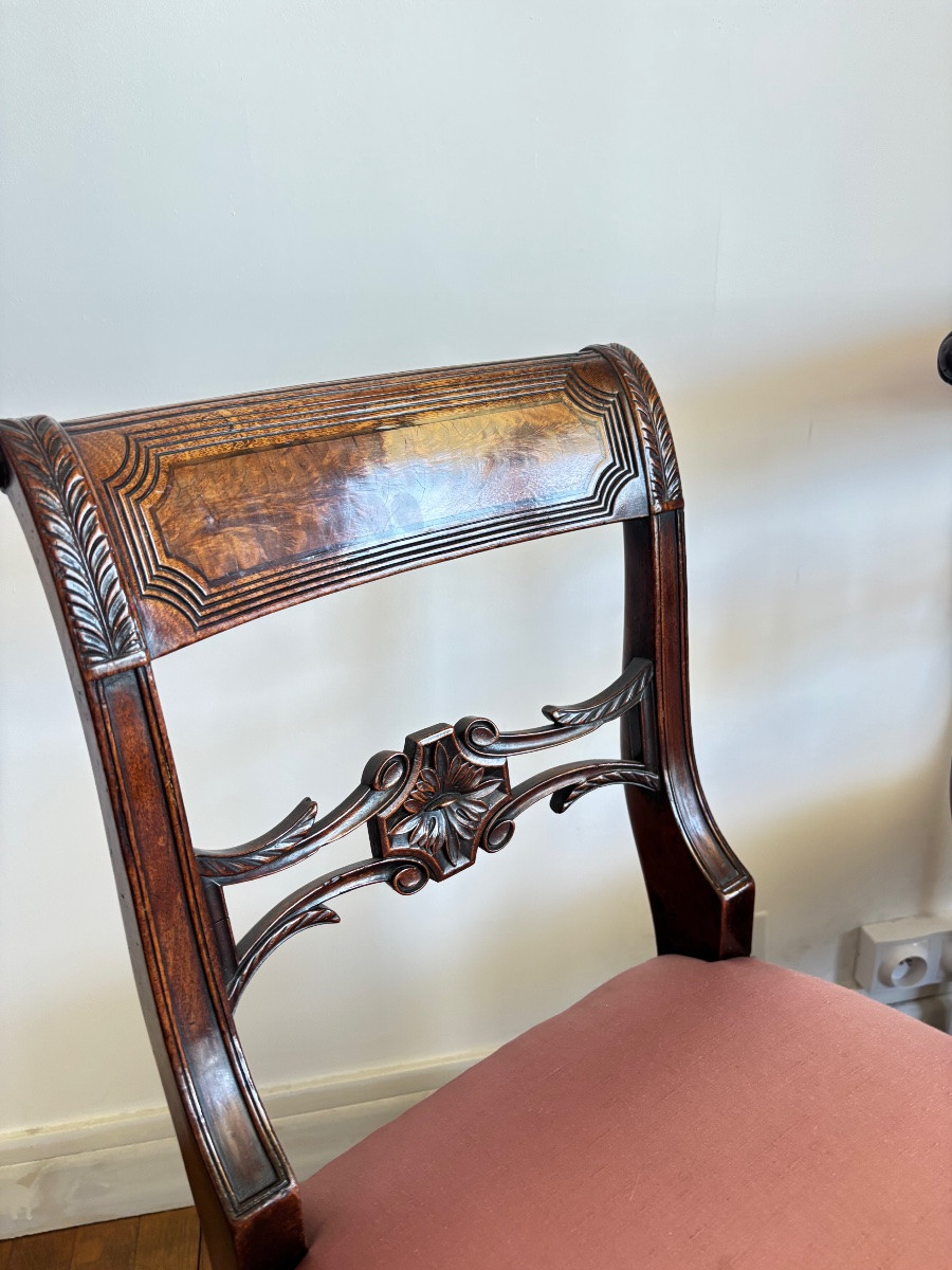 Chaises 1815 victoria en acajou anglais début 19e -photo-8