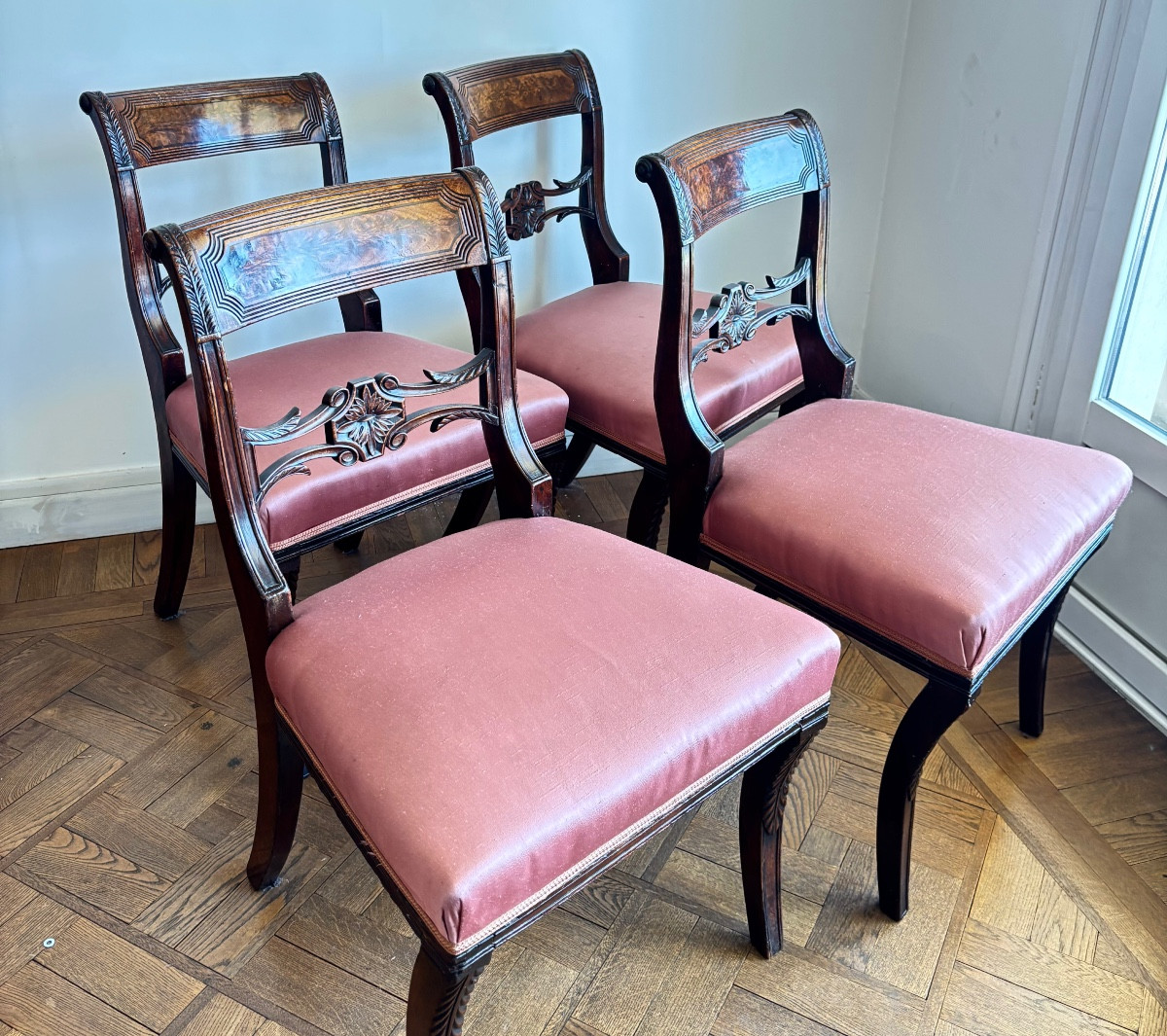 Chaises 1815 victoria en acajou anglais début 19e 
