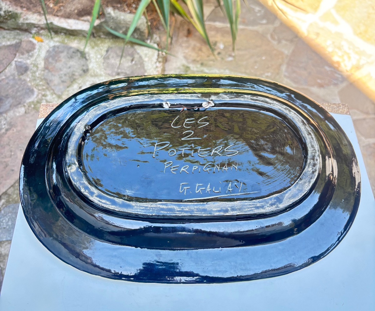 Ceramic Dish From The 1960s By The Two Potters From Perpignan -photo-3