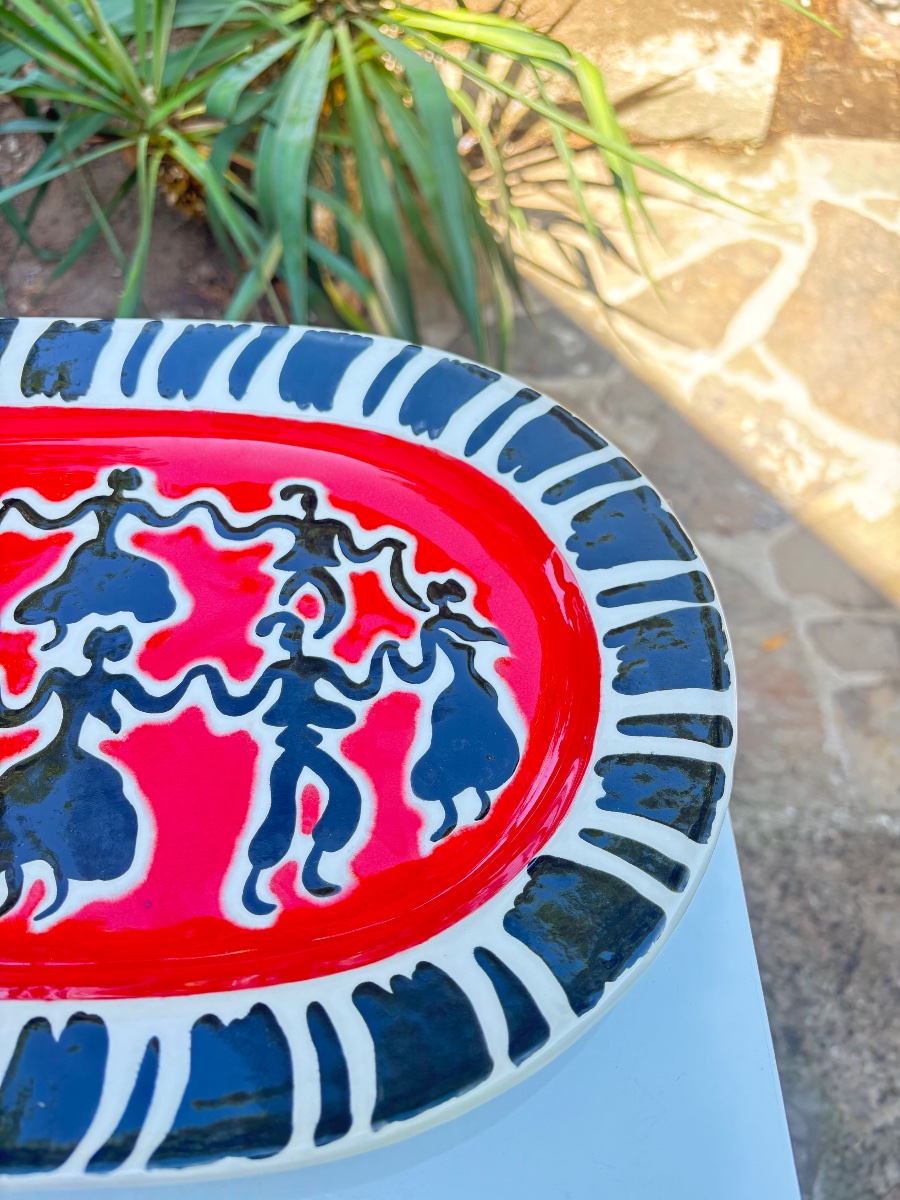 Ceramic Dish From The 1960s By The Two Potters From Perpignan -photo-1