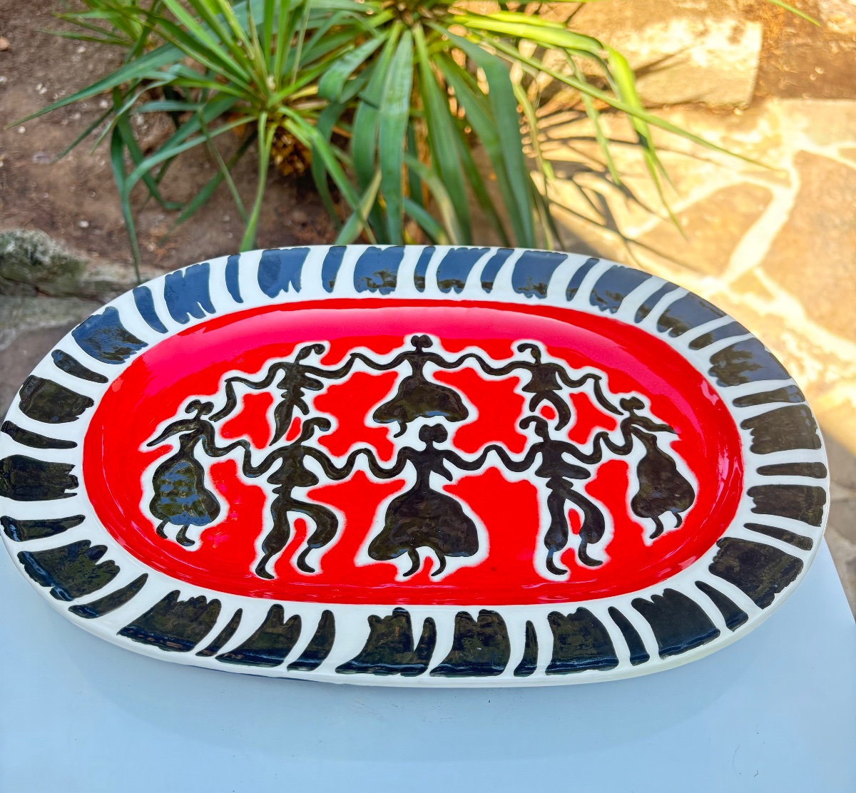 Ceramic Dish From The 1960s By The Two Potters From Perpignan 