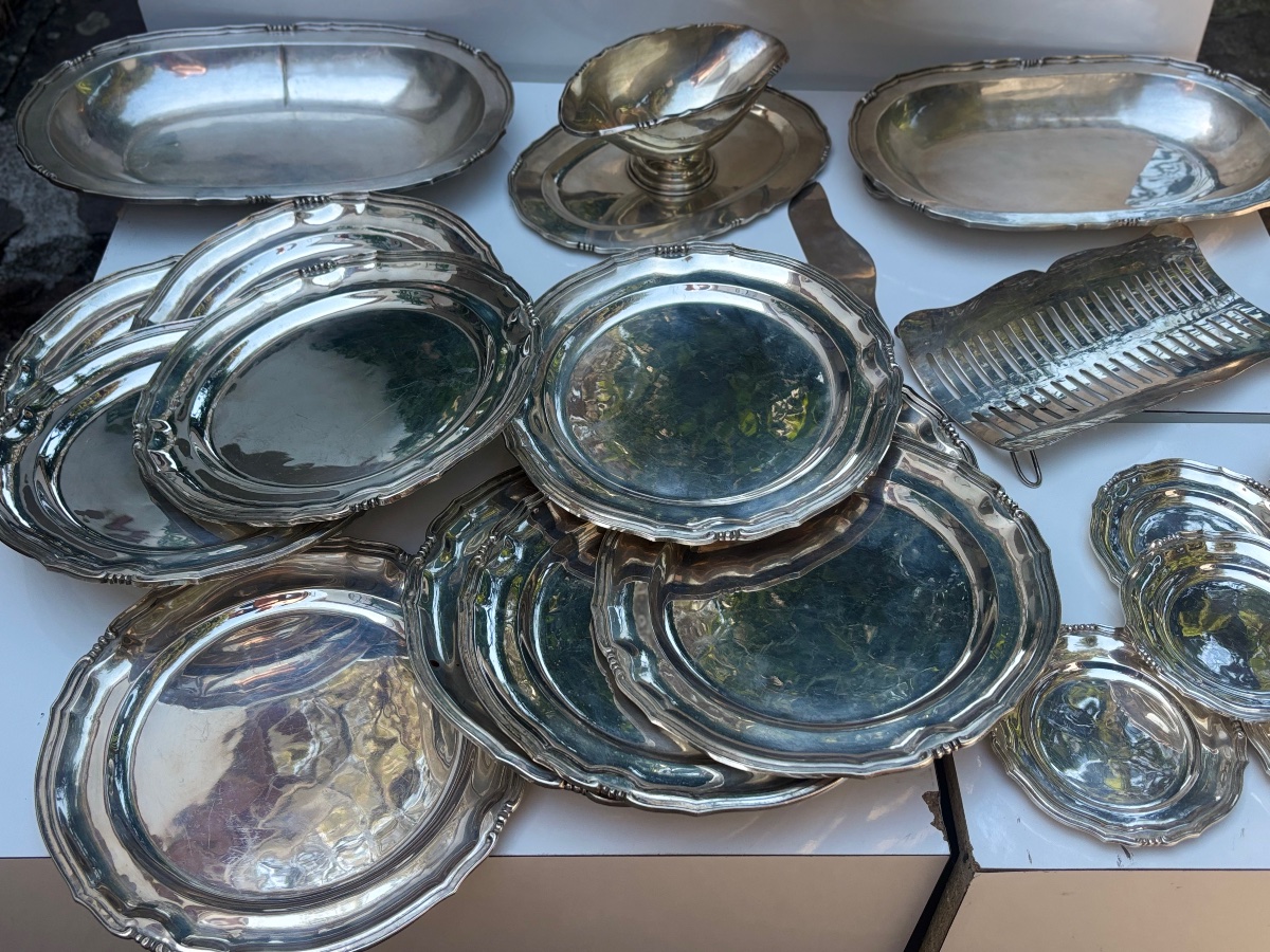 925 Sterling Silver Service, Asparagus Set, 1st Grade, 18 Kg500 -photo-3