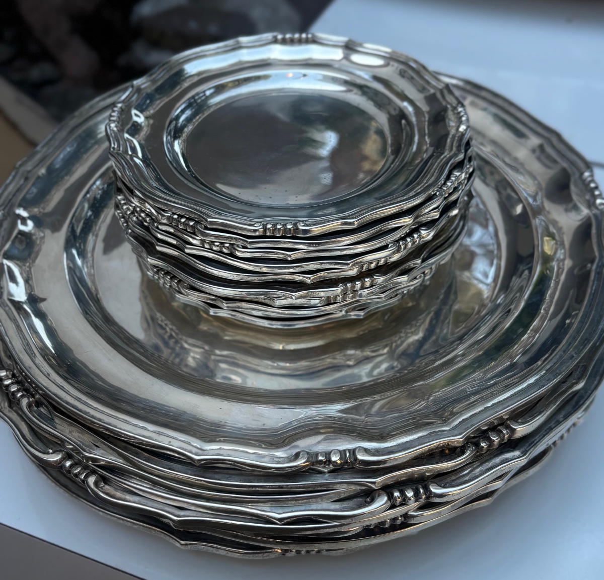 925 Sterling Silver Service, Asparagus Set, 1st Grade, 18 Kg500 -photo-1