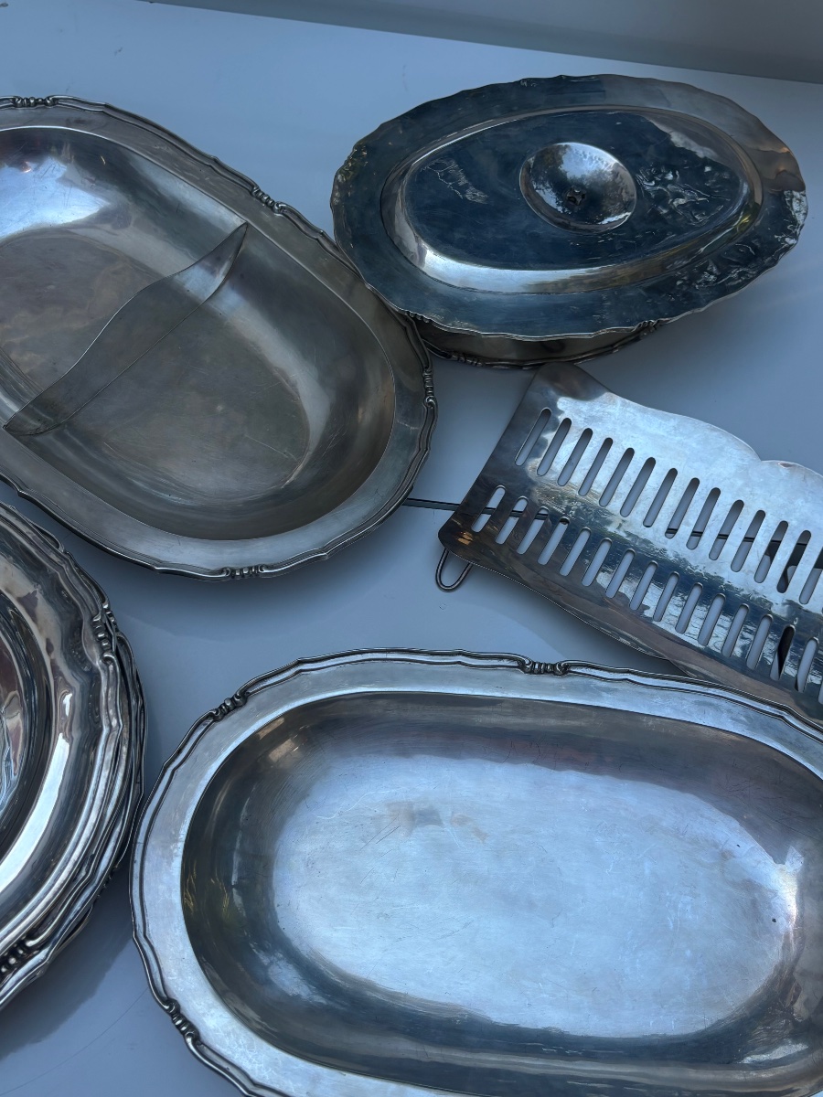 925 Sterling Silver Service, Asparagus Set, 1st Grade, 18 Kg500 -photo-8