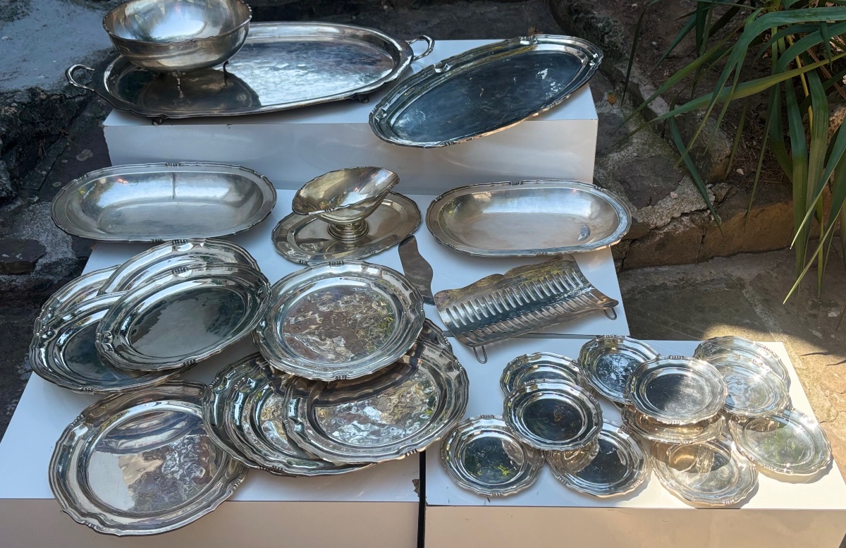 925 Sterling Silver Service, Asparagus Set, 1st Grade, 18 Kg500 