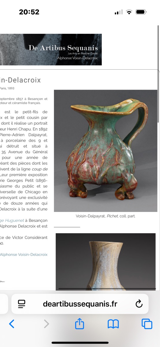 DALPAYRAT Céramique art nouveau Alphonse voisin delacroix -photo-1