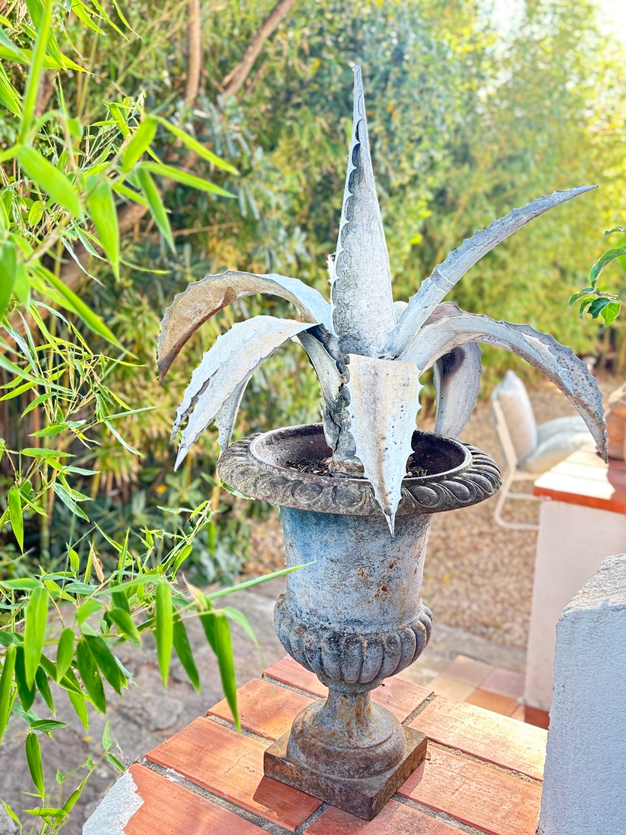 Cast-iron Cactus-shaped Medici Figures, 19th Century 