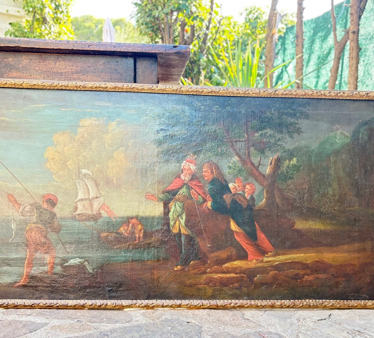 Pair Of Large 18th-century Paintings By Claude Joseph Vernet, Framed In A Berain Frame -photo-1