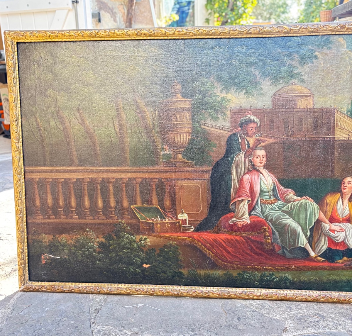 Pair Of Large 18th-century Paintings By Claude Joseph Vernet, Framed In A Berain Frame -photo-3