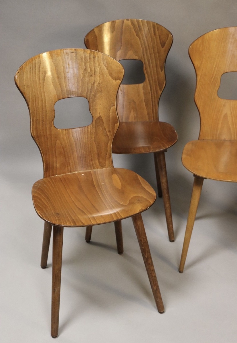 Chaises baumann modèle Gentiane lot de 5 chaises  1960-photo-2