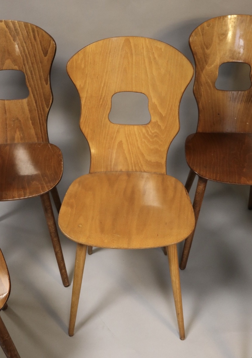 Chaises baumann modèle Gentiane lot de 5 chaises  1960-photo-4