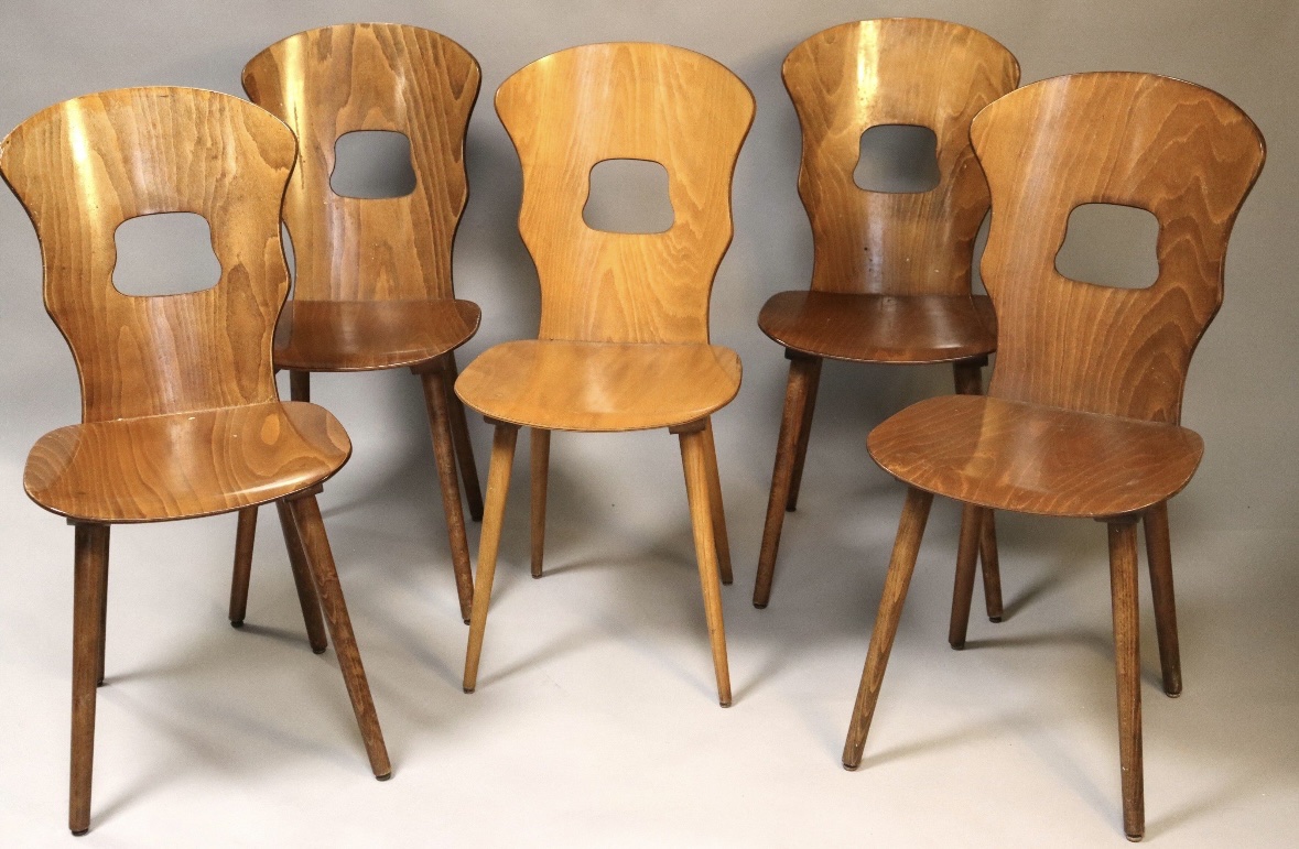 Chaises baumann modèle Gentiane lot de 5 chaises  1960