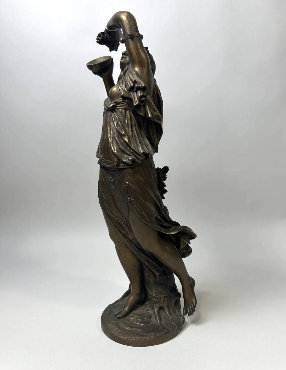 Bronze Sculpture By Antonio Canova: 19th-century Bacchante-photo-3