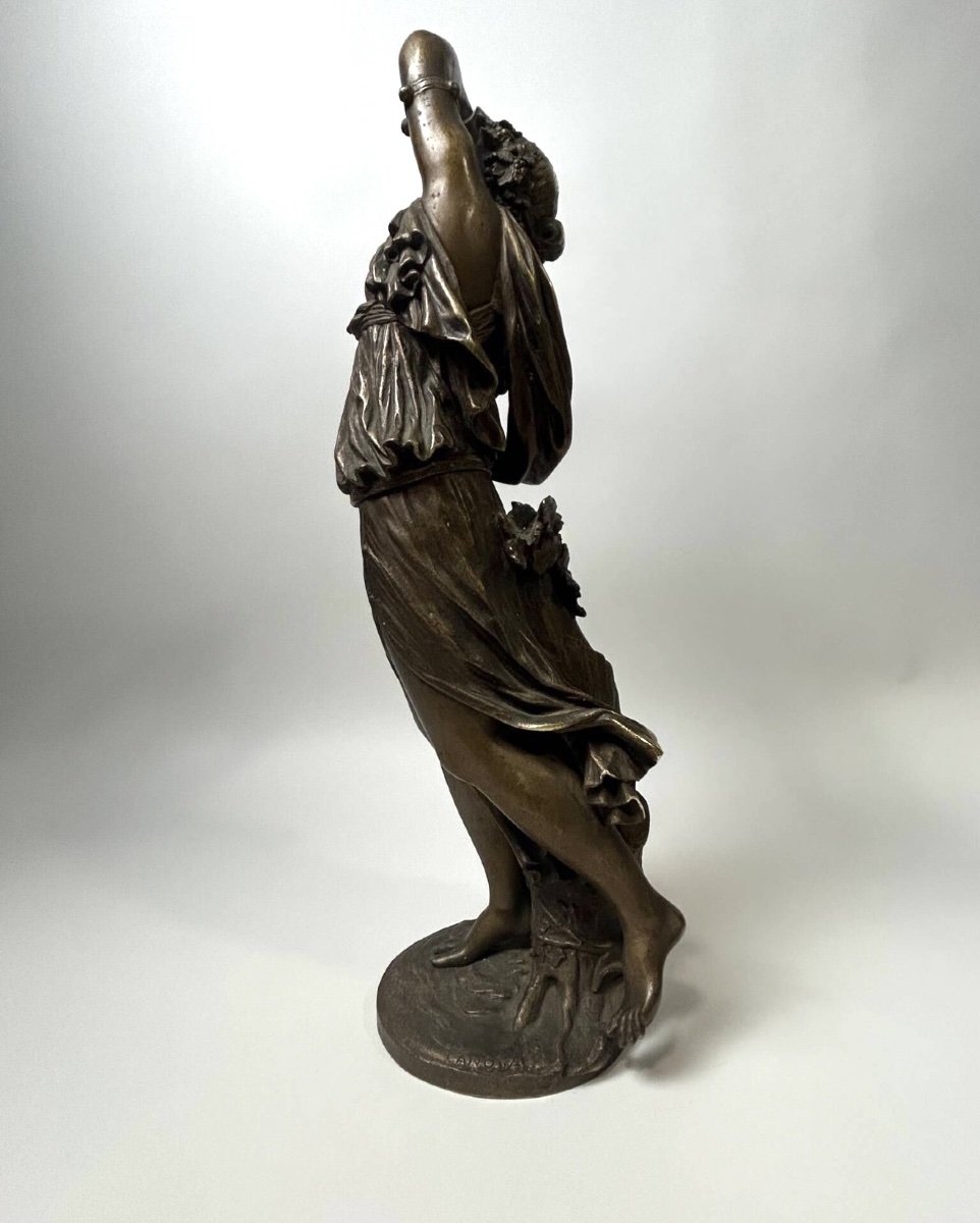 Bronze Sculpture By Antonio Canova: 19th-century Bacchante-photo-2