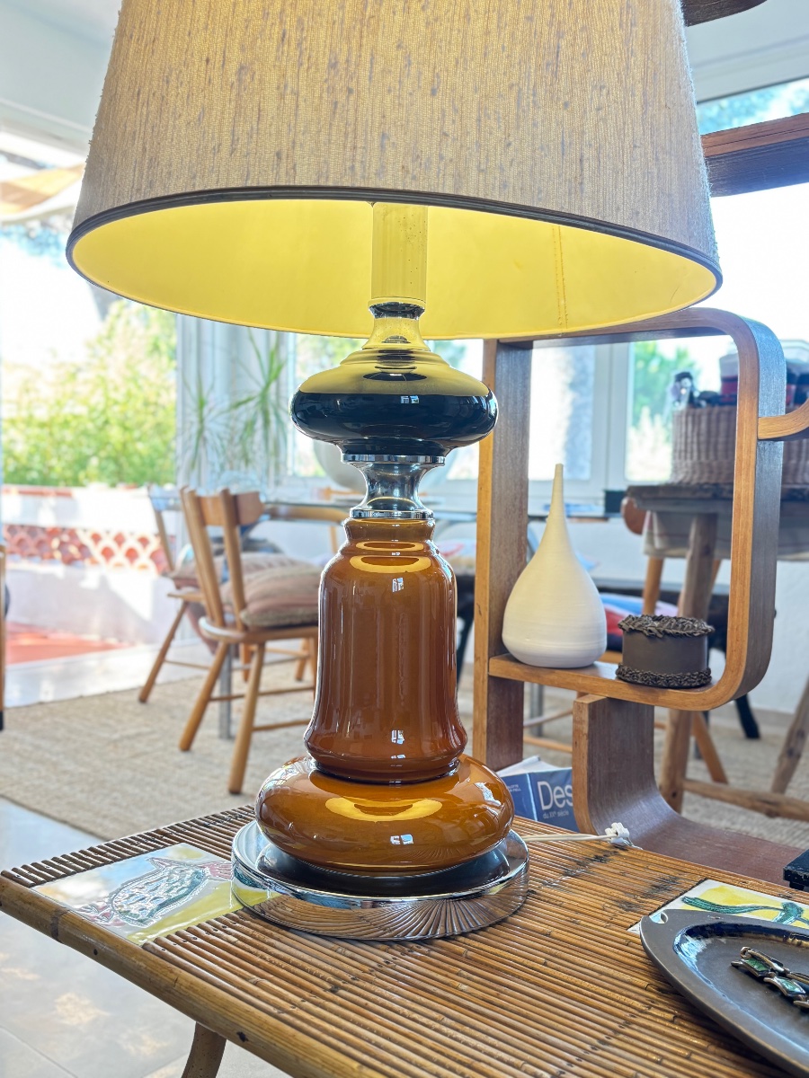 Ceramic And Chrome Lamp, 1970 -photo-2