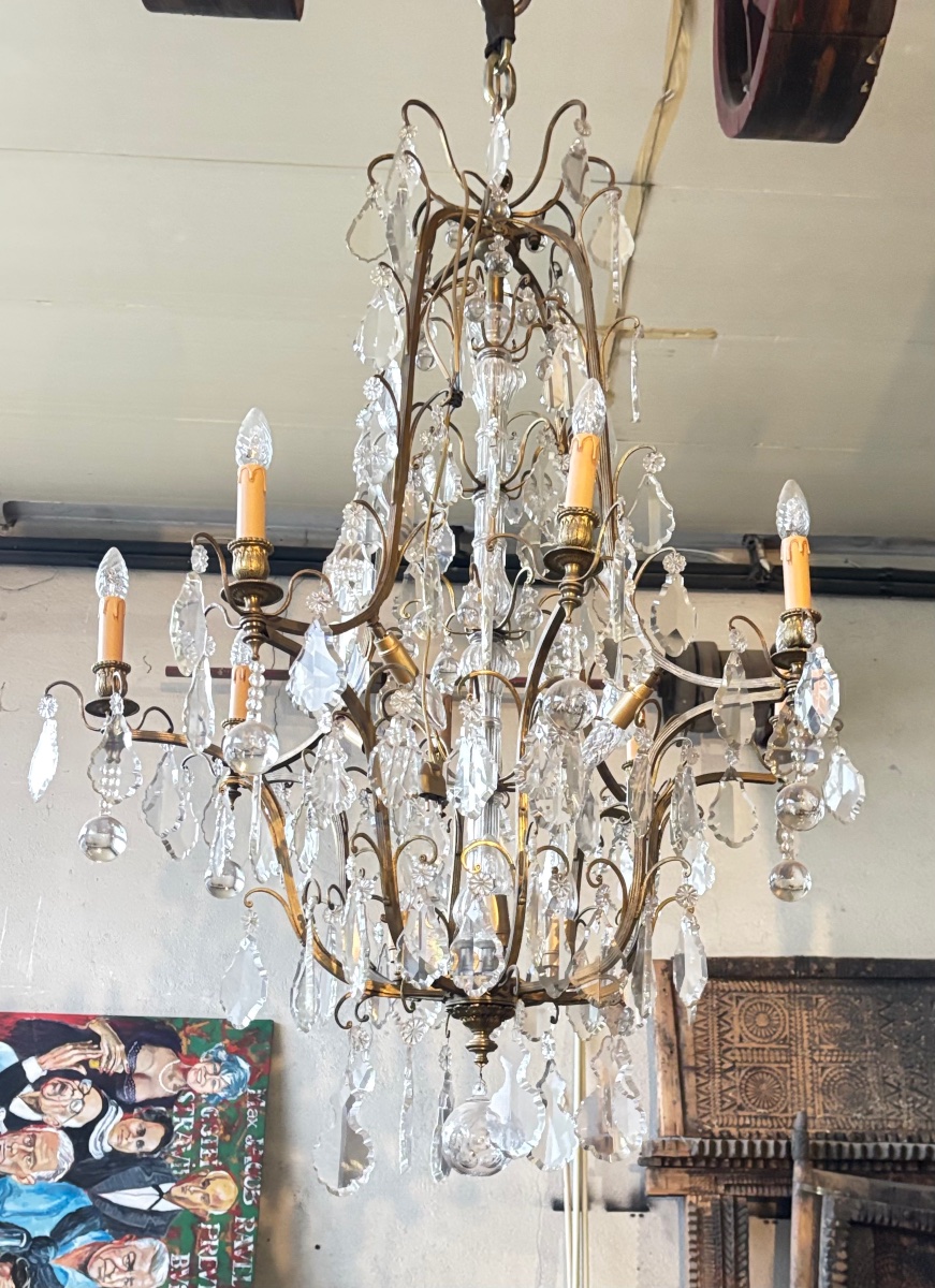 Important 19th-century Louis XV-style Crystal And Bronze Chandelier -photo-2
