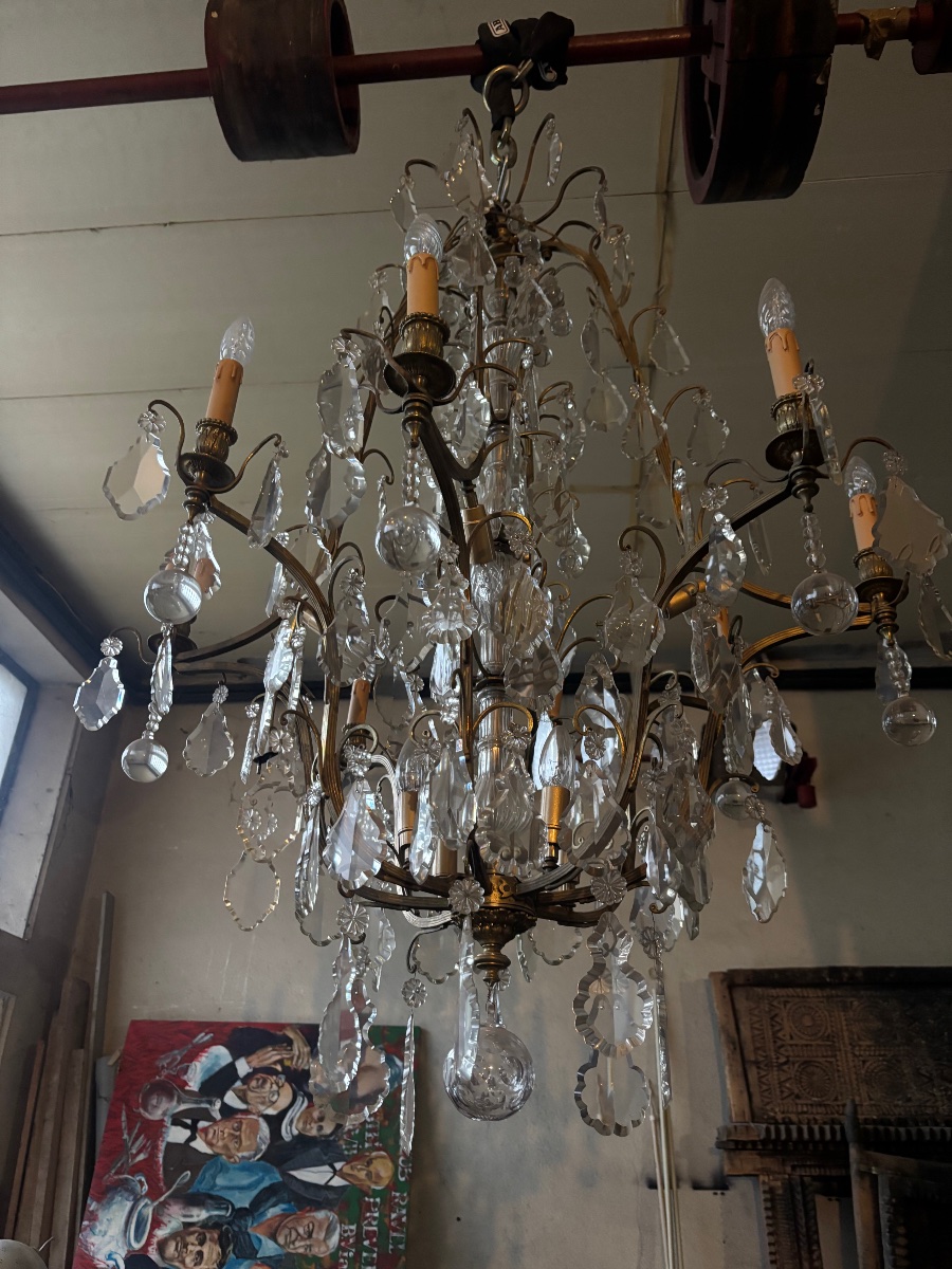 Important 19th-century Louis XV-style Crystal And Bronze Chandelier -photo-3