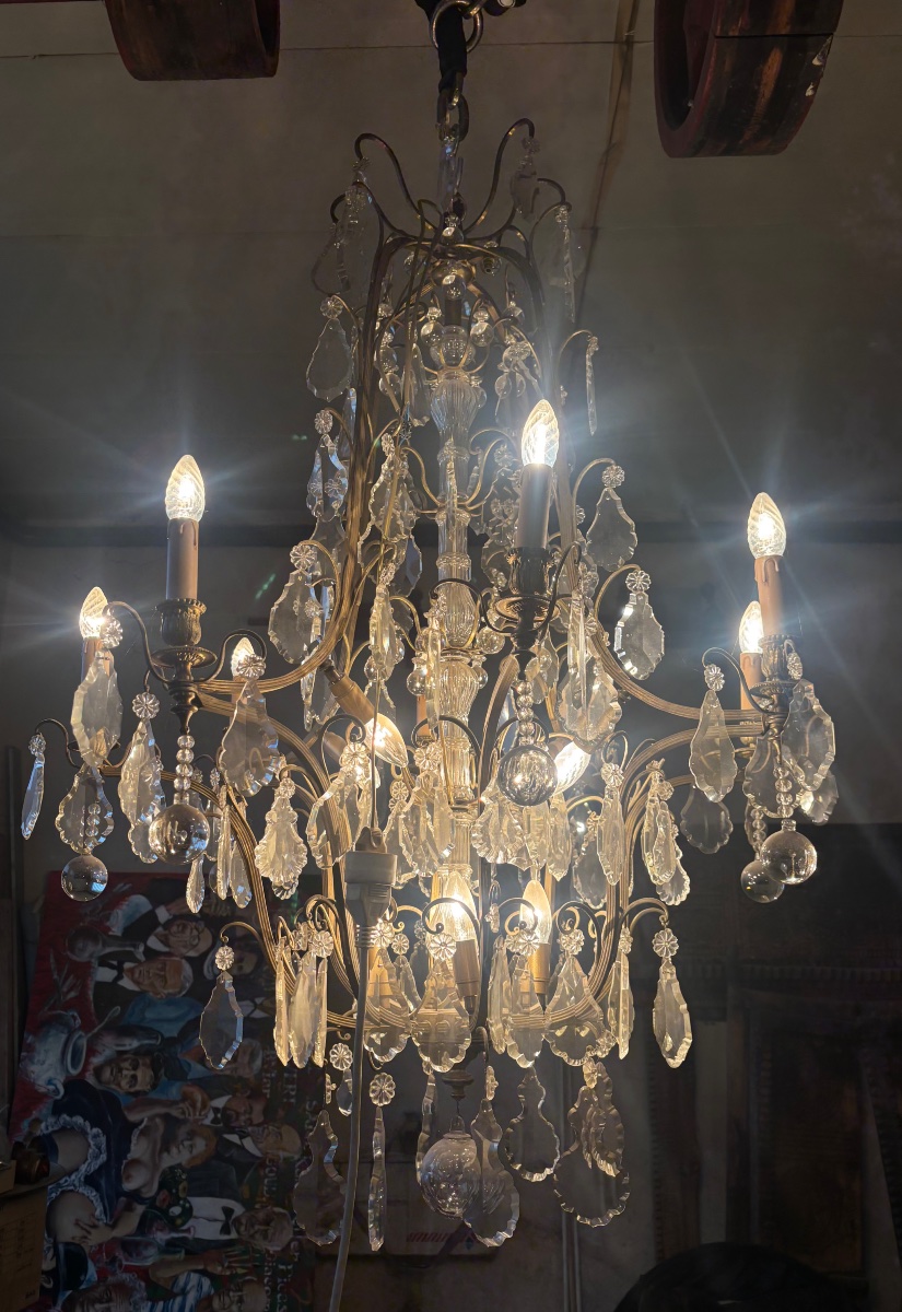 Important 19th-century Louis XV-style Crystal And Bronze Chandelier -photo-4