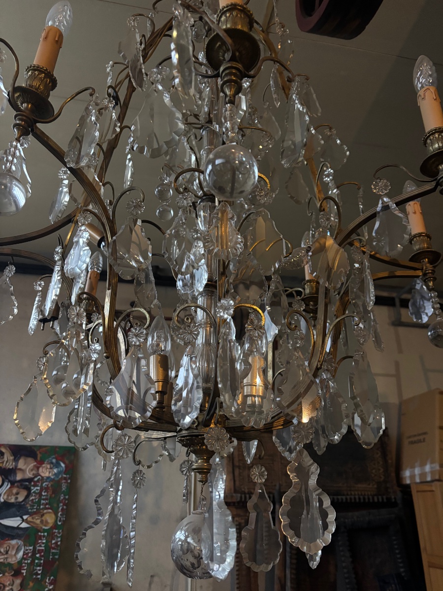 Important 19th-century Louis XV-style Crystal And Bronze Chandelier -photo-2