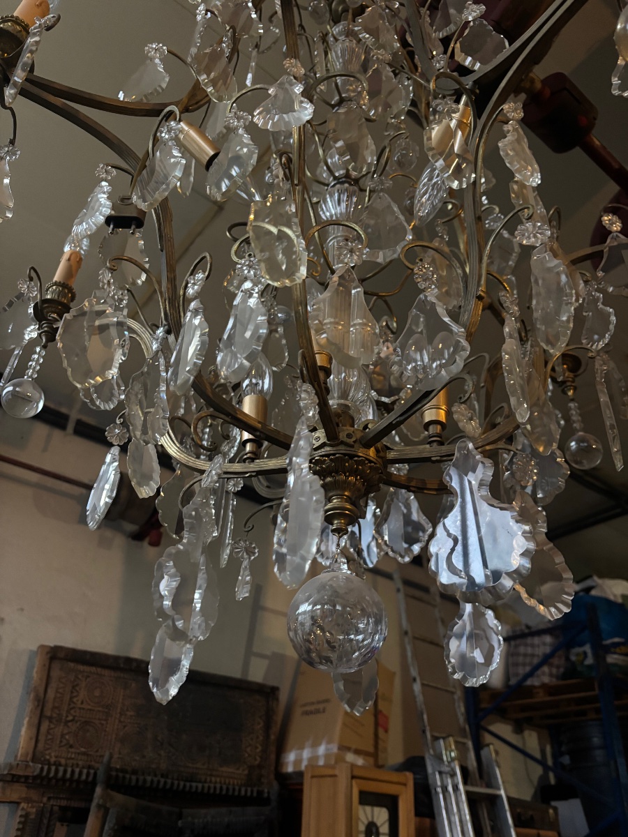 Important 19th-century Louis XV-style Crystal And Bronze Chandelier -photo-3