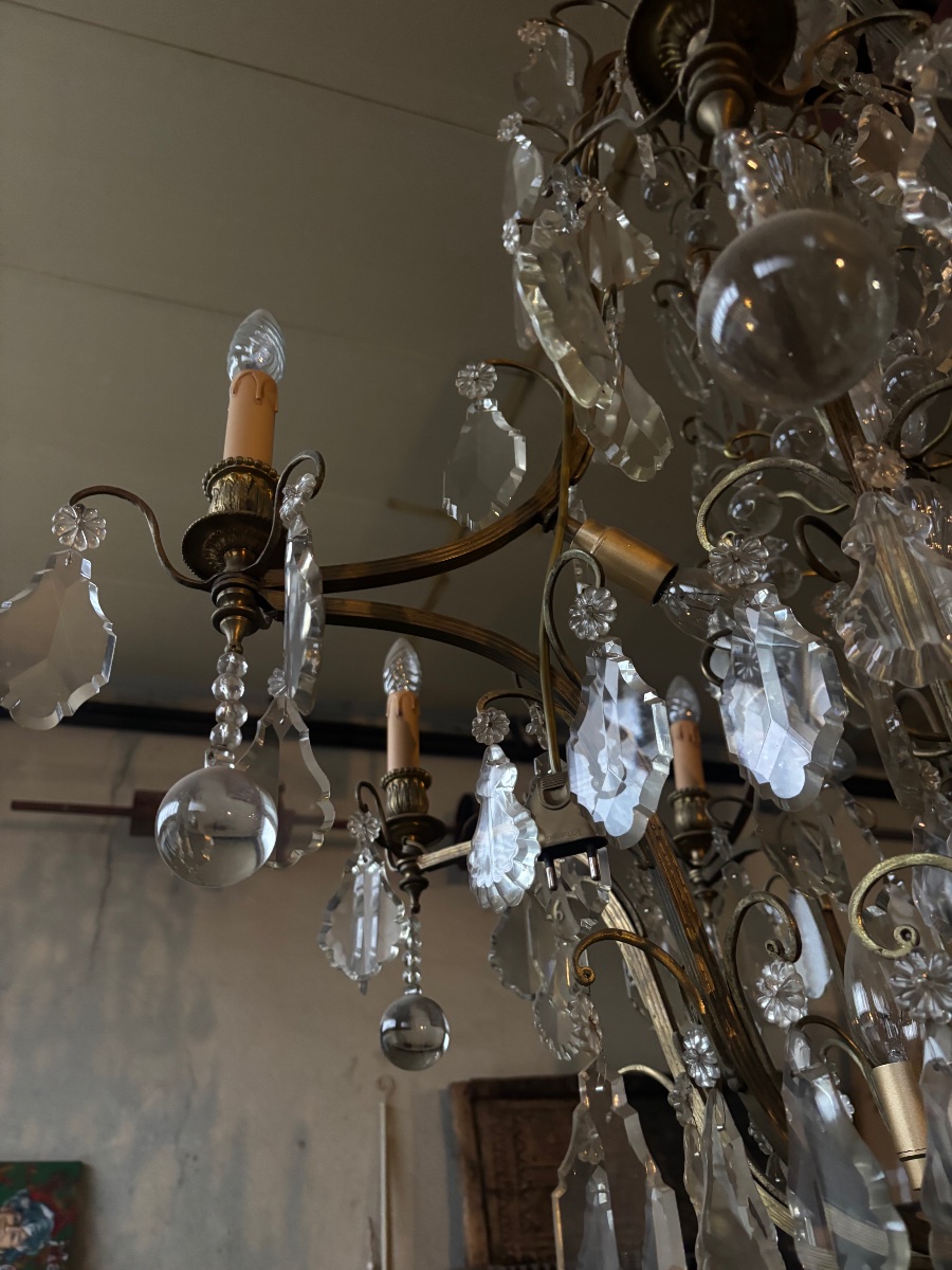 Important 19th-century Louis XV-style Crystal And Bronze Chandelier -photo-4