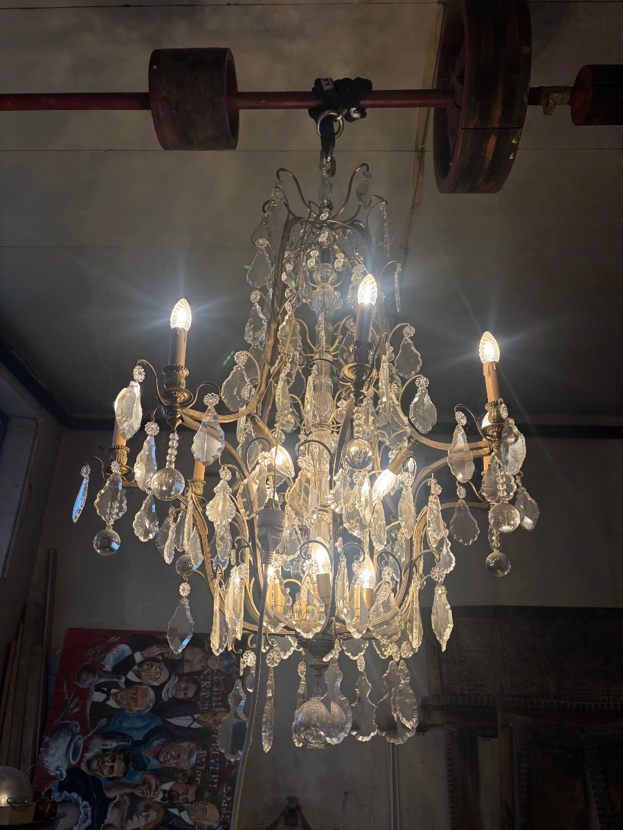 Important 19th-century Louis XV-style Crystal And Bronze Chandelier -photo-6