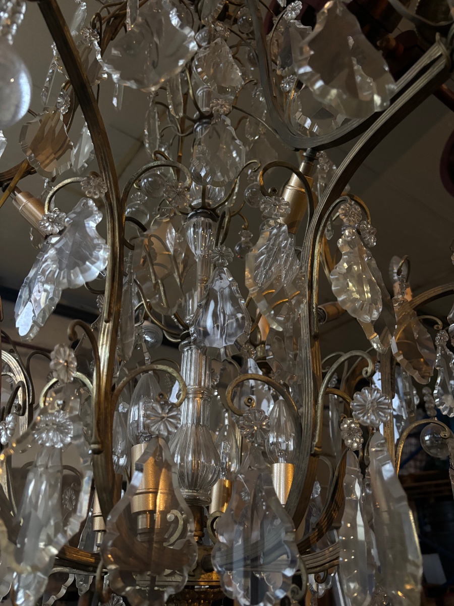 Important 19th-century Louis XV-style Crystal And Bronze Chandelier -photo-7