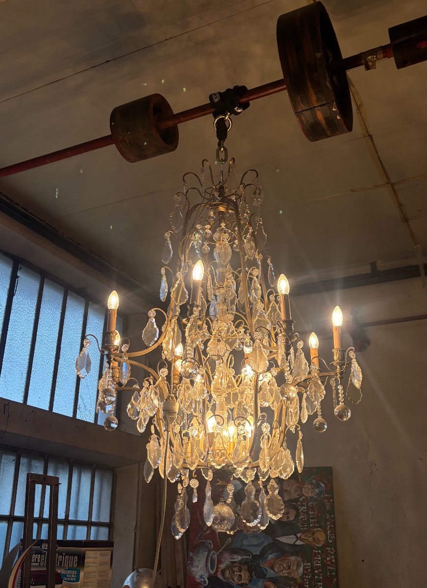 Important 19th-century Louis XV-style Crystal And Bronze Chandelier 