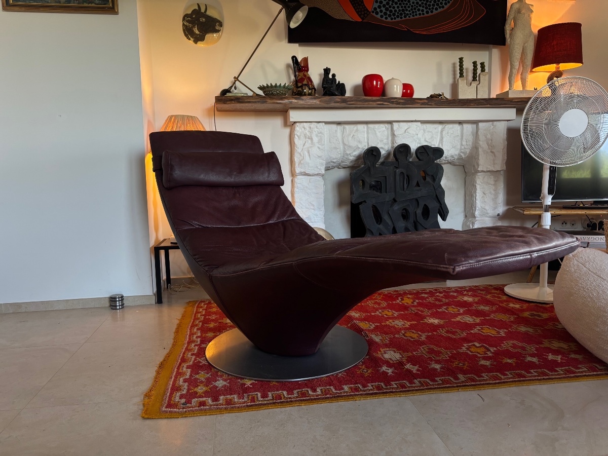 Chaises longue natuzzi 1980 liege 2227 cuir bordeaux 