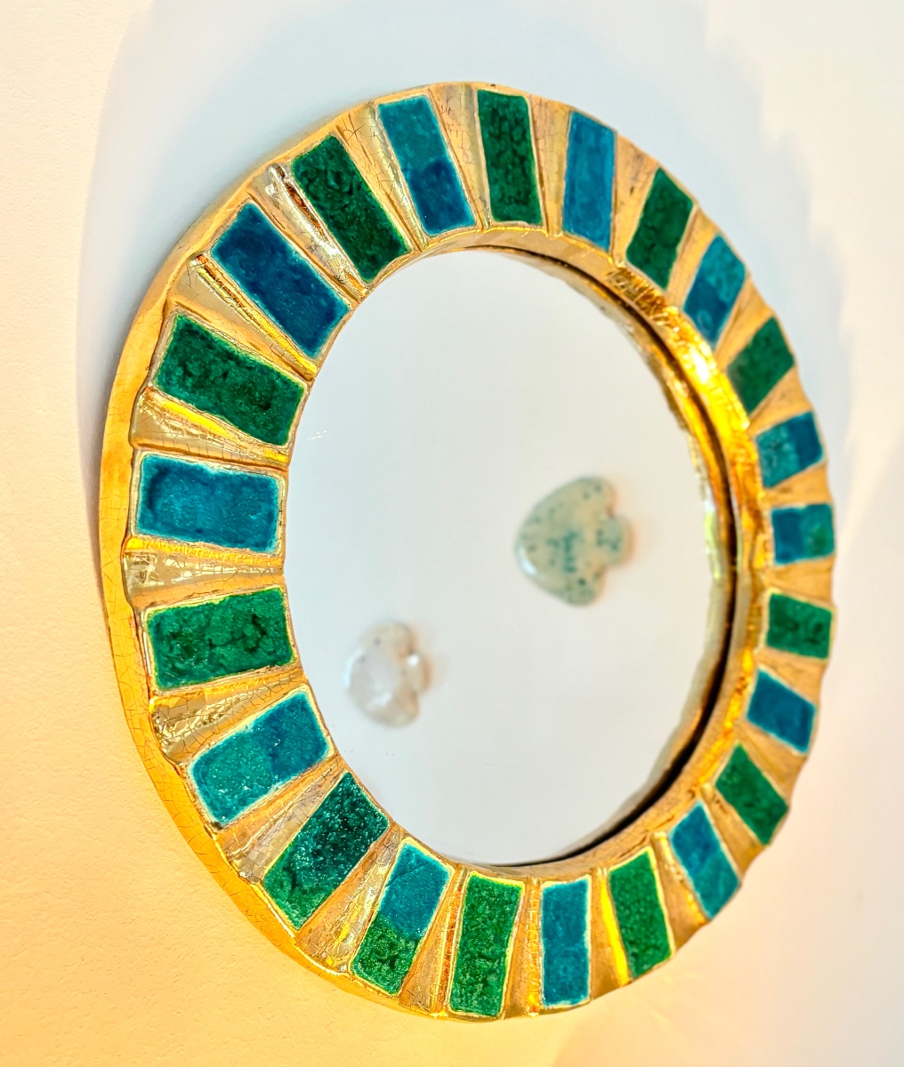 Mithe "spell" Mirror, 1960, Gilded Ceramic -photo-2