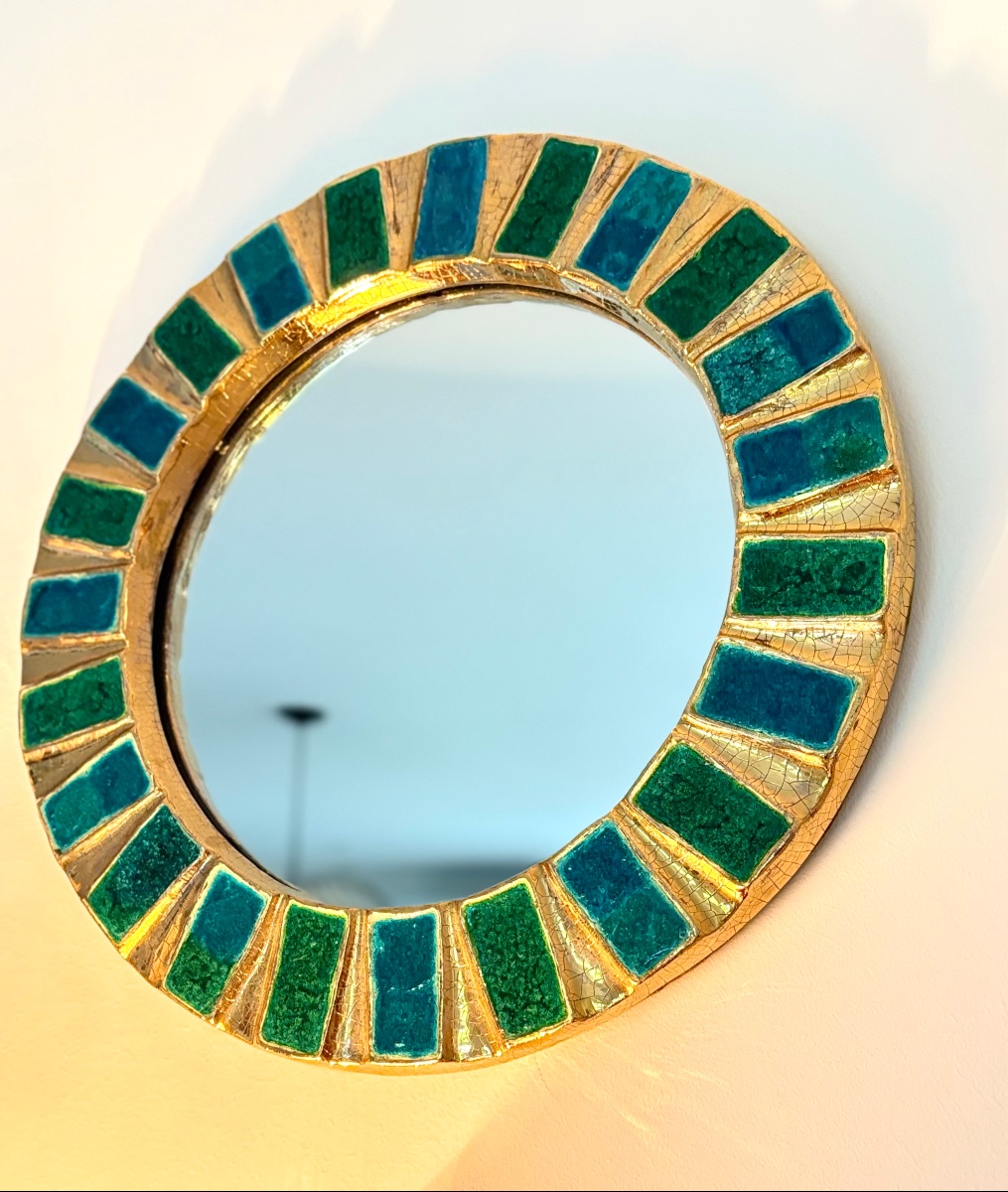 Mithe "spell" Mirror, 1960, Gilded Ceramic -photo-3