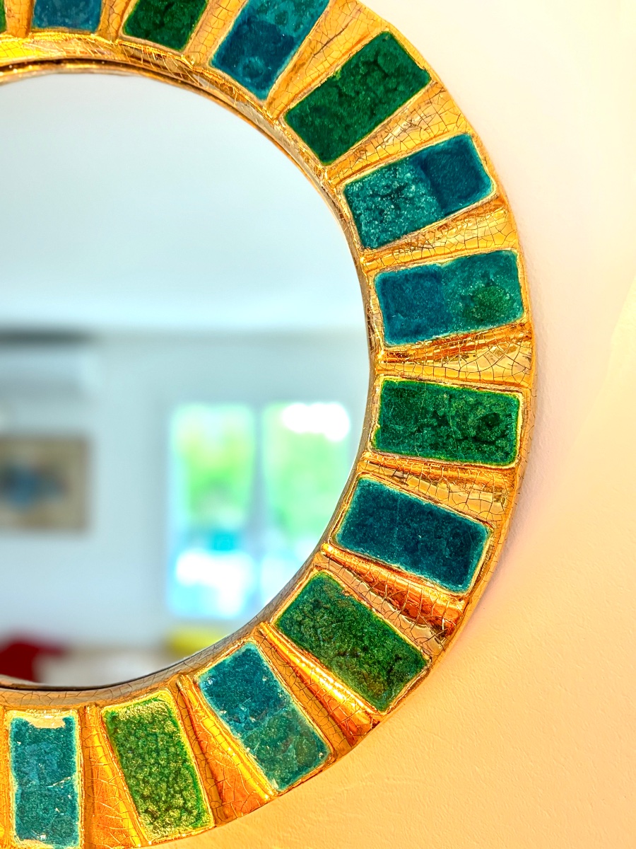 Mithe "spell" Mirror, 1960, Gilded Ceramic -photo-1