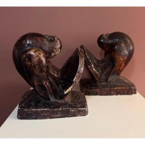 Martel  jan et Joël martel sculptures pigeon écossais art deco  1930
