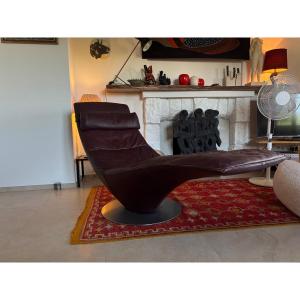 Chaises longue natuzzi 1980 liege 2227 cuir bordeaux
