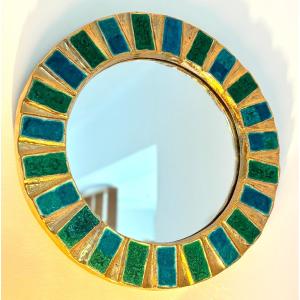 Mithe "spell" Mirror, 1960, Gilded Ceramic