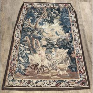 19th-century Tapestry Depicting A Romantic Scene
