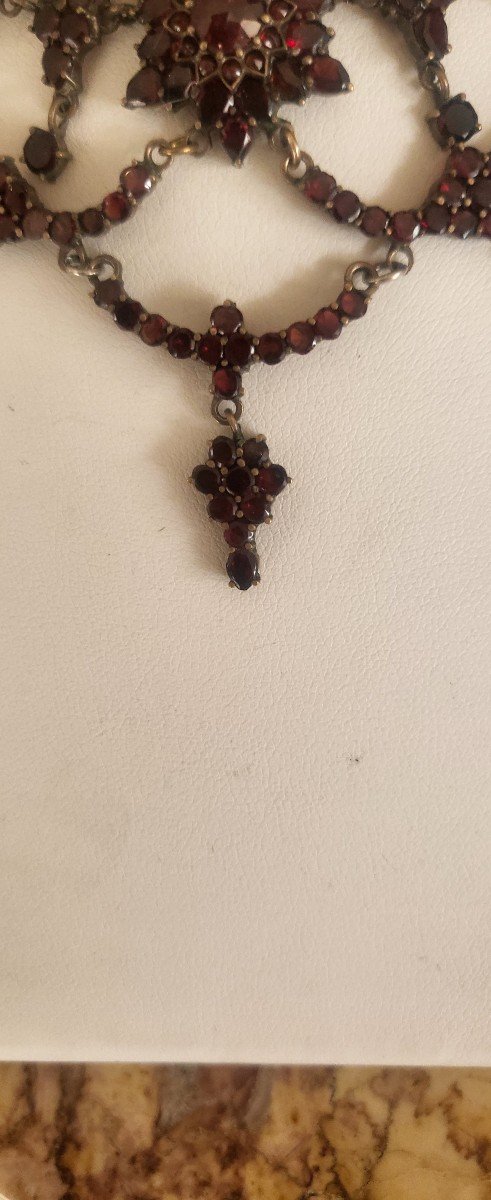 Napoleon 111 Festoon Necklace With Bohemian Grenats-photo-2