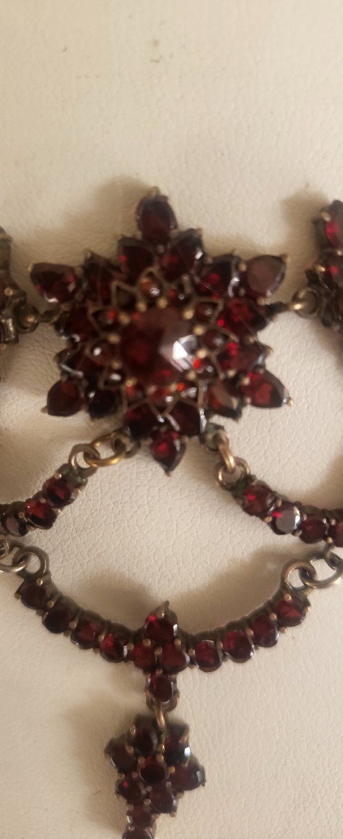 Napoleon 111 Festoon Necklace With Bohemian Grenats-photo-3