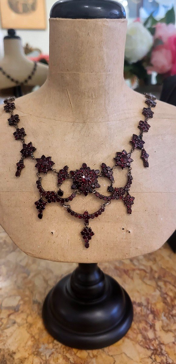 Napoleon 111 Festoon Necklace With Bohemian Grenats-photo-1